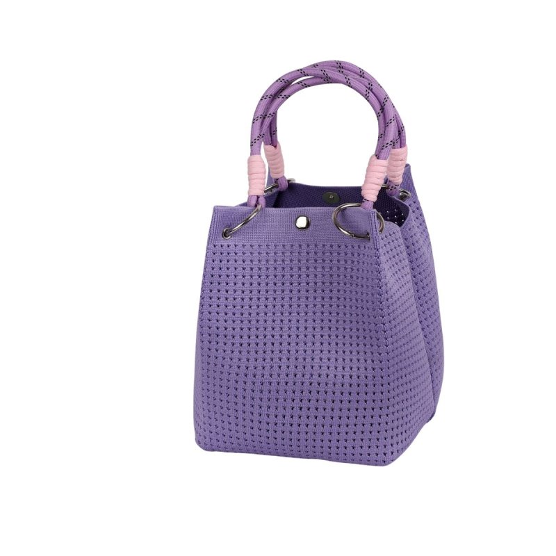 画像6: Rope Handles Knit Tote/Shoulder Underarm Shopping Bag　ロープハンドルニットトートショルダーショッピングバッグ (6)