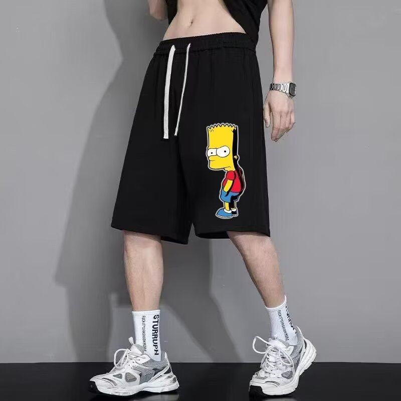 画像3: Bart Simpson  Half Pants Short Pants  ユニセックス バートシンプソプリント ハーフパンツ ショートパンツ  (3)