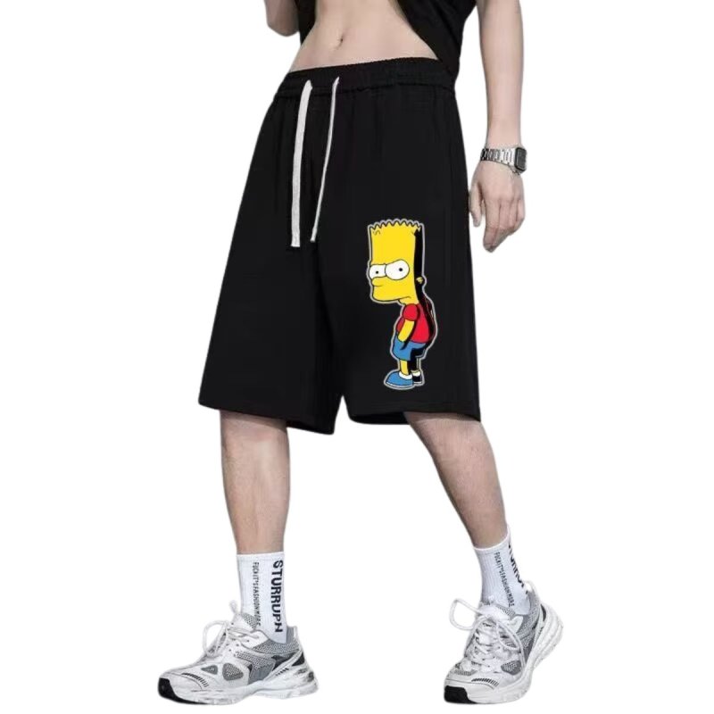 画像1: Bart Simpson  Half Pants Short Pants  ユニセックス バートシンプソプリント ハーフパンツ ショートパンツ  (1)