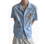 画像5: Palm tree embroidery Open-Collar Shirt パームツリー刺繍オープンシャツ ユニセックス 男女兼用 (5)