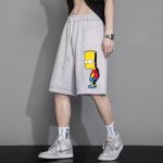 画像2: Bart Simpson  Half Pants Short Pants  ユニセックス バートシンプソプリント ハーフパンツ ショートパンツ  (2)