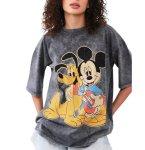 画像1: Unisex Mickey & Pluto Vintage StyleT-shirt ユニセックス男女兼用 ミッキー ＆ プルートヴィンテージスタイル プリント半袖Tシャツ　 (1)
