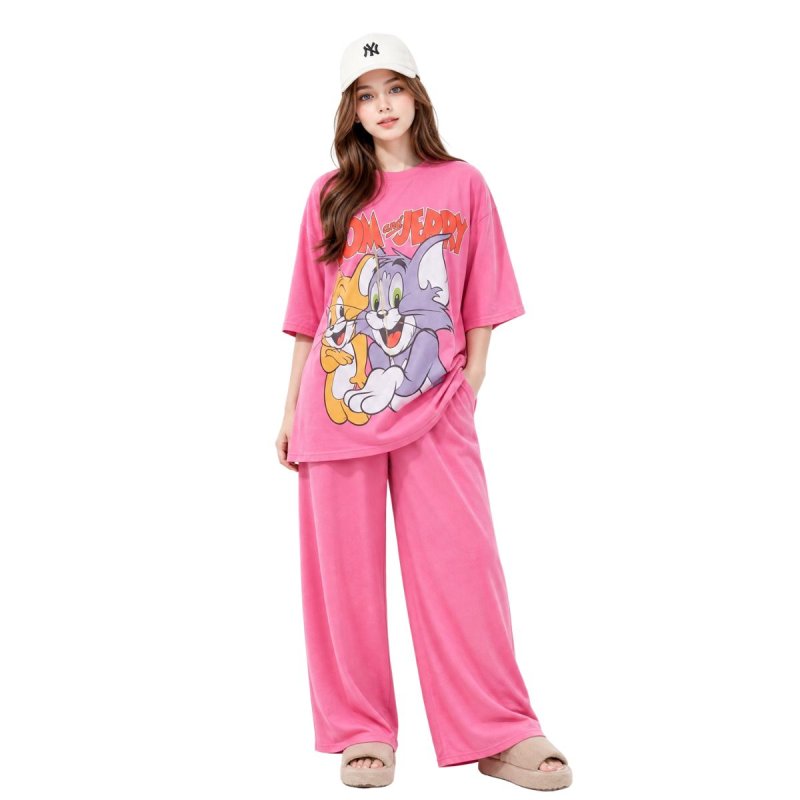 画像1: Tom and Jerry Oversized Sweat Set up  Tshirts & Long Pants トム＆ジェリー オーバーサイズ スウェット セットアップ Tシャツ&パンツ (1)