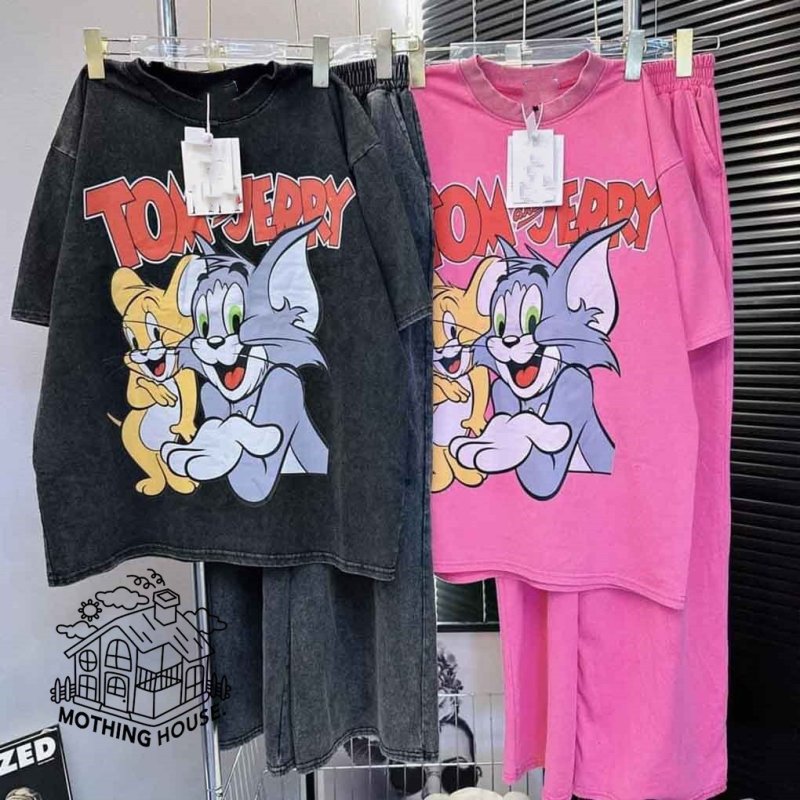 画像2: Tom and Jerry Oversized Sweat Set up  Tshirts & Long Pants トム＆ジェリー オーバーサイズ スウェット セットアップ Tシャツ&パンツ (2)