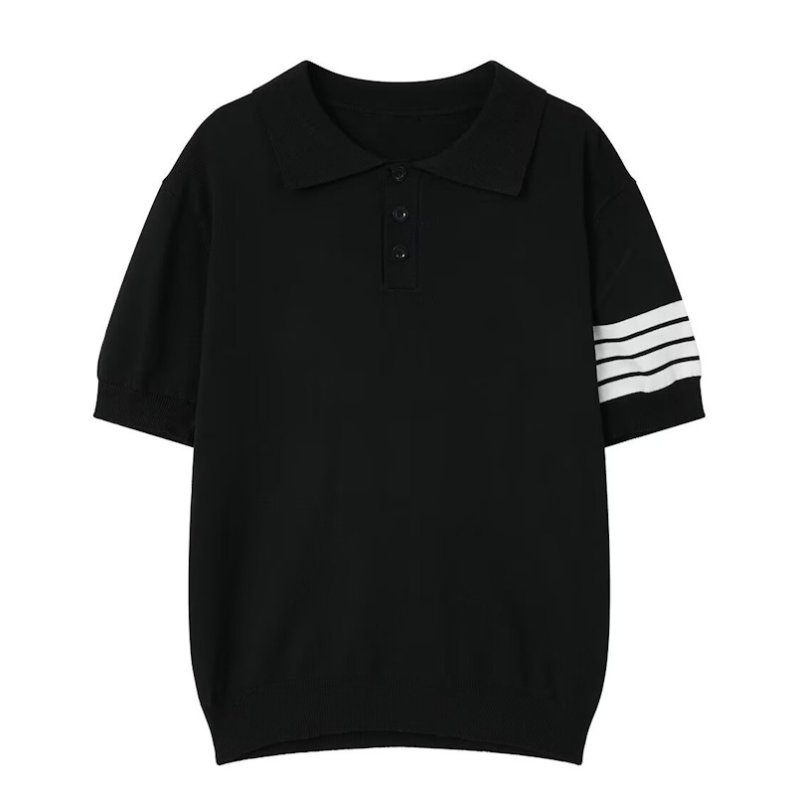 画像3: 4-Line Lapel Polo Shirt　 ユニセックス 男女兼用 4本ラインポロシャツセーター (3)