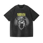 画像1: Vintage Wash Nirvana vintage style Print round neck short sleeve T-shirt  ユニセックス 男女兼用 ヴィンテージウォッシュ ニルヴァーナビンテージスタイルフォトプリントラウンドネック Tシャツ (1)