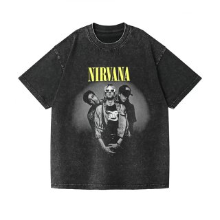 Nirvana vintage style Print round neck short sleeve T-shirt ユニ