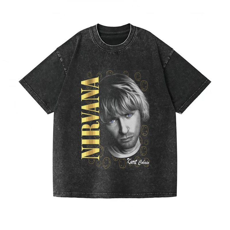 画像8: Vintage Wash Nirvana vintage style Print round neck short sleeve T-shirt  ユニセックス 男女兼用 ヴィンテージウォッシュ ニルヴァーナビンテージスタイルフォトプリントラウンドネック Tシャツ (8)