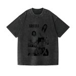 画像3: Vintage Wash Nirvana vintage style Print round neck short sleeve T-shirt  ユニセックス 男女兼用 ヴィンテージウォッシュ ニルヴァーナビンテージスタイルフォトプリントラウンドネック Tシャツ (3)
