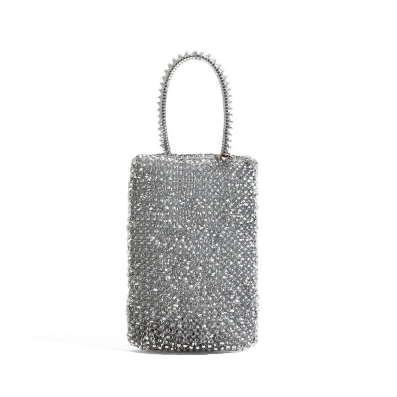 画像1:  PVC Knit Vertical Tote Shoulder Bag Mini Bag　 ＰＶＣ編みバーチカルトートショルダー クロスボディミニバッグ (1)