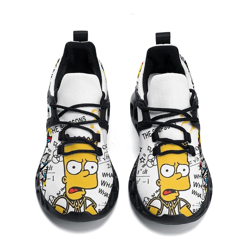 画像3: Bart Simpson Graffiti Print Flyknit Sneakers Shoes　ユニセックス 男女兼用バートシンプソンフライニットグラフィックスニーカーシューズ (3)
