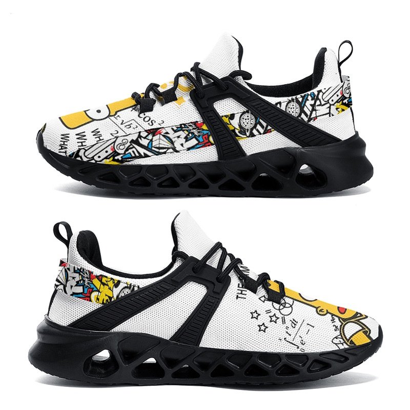 画像4: Bart Simpson Graffiti Print Flyknit Sneakers Shoes　ユニセックス 男女兼用バートシンプソンフライニットグラフィックスニーカーシューズ (4)