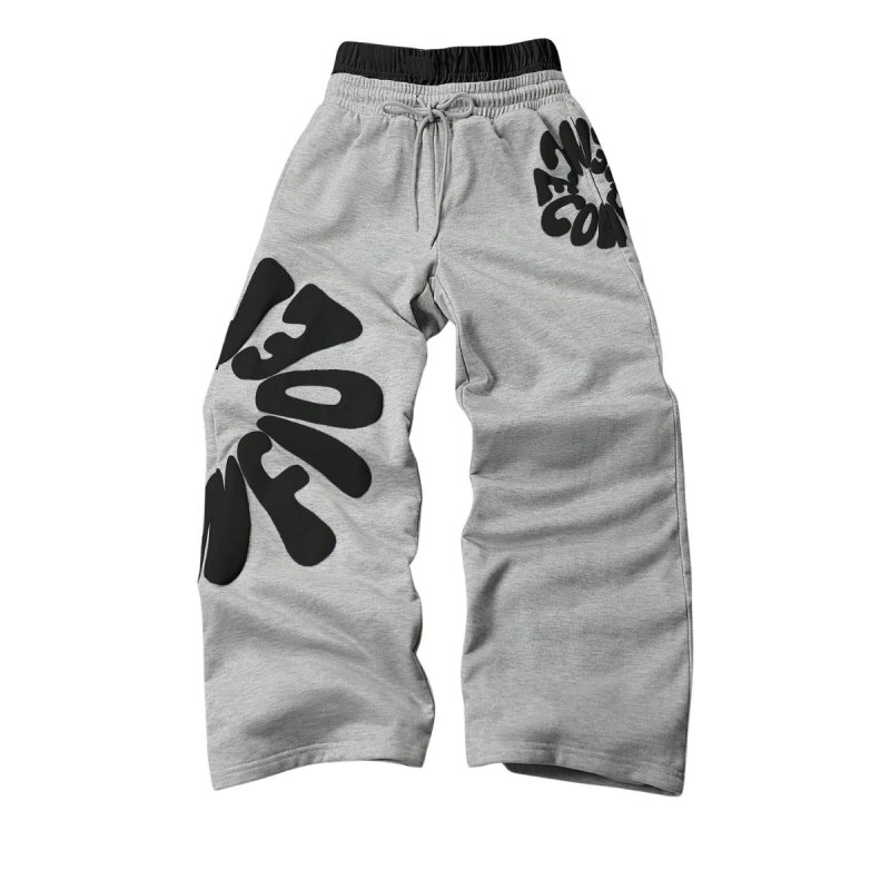 画像1: Street Hip-Hop Letter-Print Sweatpants ユニセックス 男女兼用 ストリートヒップホップレタープリントスウェットパンツ (1)