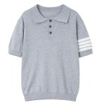 画像1: 4-Line Lapel Polo Shirt　 ユニセックス 男女兼用 4本ラインポロシャツセーター (1)