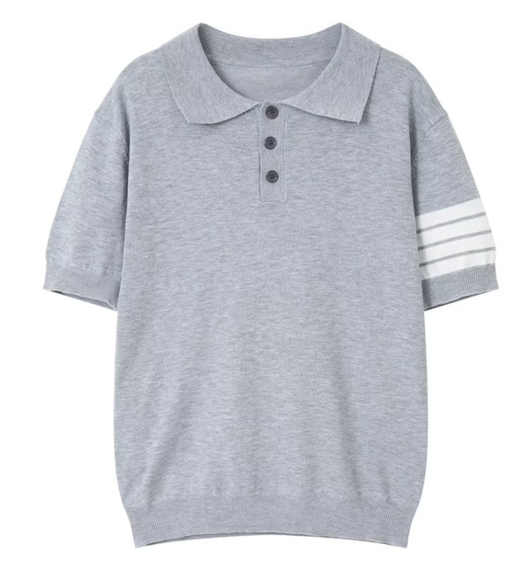 画像1: 4-Line Lapel Polo Shirt　 ユニセックス 男女兼用 4本ラインポロシャツセーター (1)