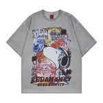 画像3: Graffiti Vintage-Style Snoopy Print Round Neck T-Shirt   ユニセックス 男女兼用  グラフィティ ヴィンテージスタイルスヌーピープリント 半袖 Tシャツ (3)