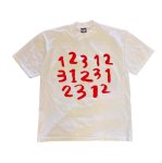 画像1: "123" License Plate print Round Neck T-Shirt   ユニセックス 男女兼用１２３ナンバーリングプリント  半袖 Tシャツ (1)