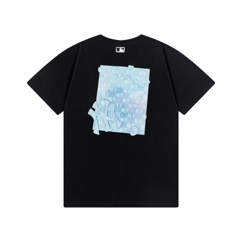 画像2: MLB New York Yankees Monogram Print Round Neck T-Shirt   ユニセックス 男女兼用 MLBニューヨークヤンキースモノグラムプリント  半袖 Tシャツ (2)