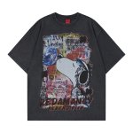 画像2: Graffiti Vintage-Style Snoopy Print Round Neck T-Shirt   ユニセックス 男女兼用  グラフィティ ヴィンテージスタイルスヌーピープリント 半袖 Tシャツ (2)