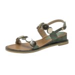画像3: Trifle thick bottom all-match open toe flat roman  sandals Slippers shoes  小さいサイズあり メタルポイント バックル サンダル スリッパ エスニック ストラップ ボヘミアン (3)