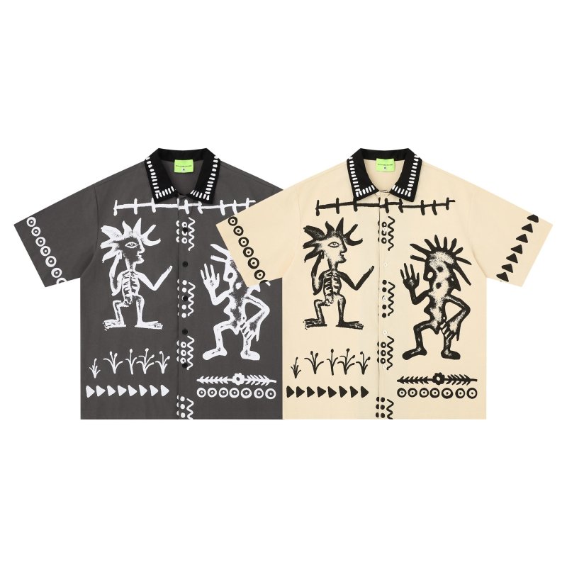 画像5: Tangmu Trendsetter American Retro Street-Style Print Shirt 　Tangmu Trendsetterアメリカンレトロストリートプリント シャツ ユニセックス 男女兼用 (5)