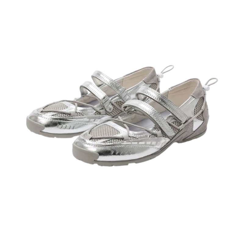 画像10: Ｗomen's Retro Velcro ballet-style wedge sneakers with a hidden wedge heel 隠しウェッジヒールプラットフォームレトロベルクロバレーシューズスニーカー (10)