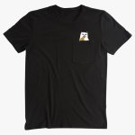 画像1: pocket middle finger cat  short sleeve T-shirt  men and women  ミドルフィンガーキャットオーバーサイズ半袖Tシャツ ユニセックス 男女兼用 大きいサイズあり (1)