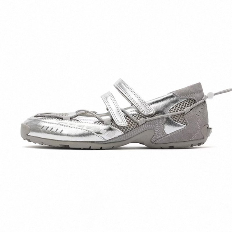 画像6: Ｗomen's Retro Velcro ballet-style wedge sneakers with a hidden wedge heel 隠しウェッジヒールプラットフォームレトロベルクロバレーシューズスニーカー (6)