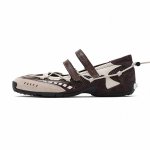 画像1: Ｗomen's Retro Velcro ballet-style wedge sneakers with a hidden wedge heel 隠しウェッジヒールプラットフォームレトロベルクロバレーシューズスニーカー (1)