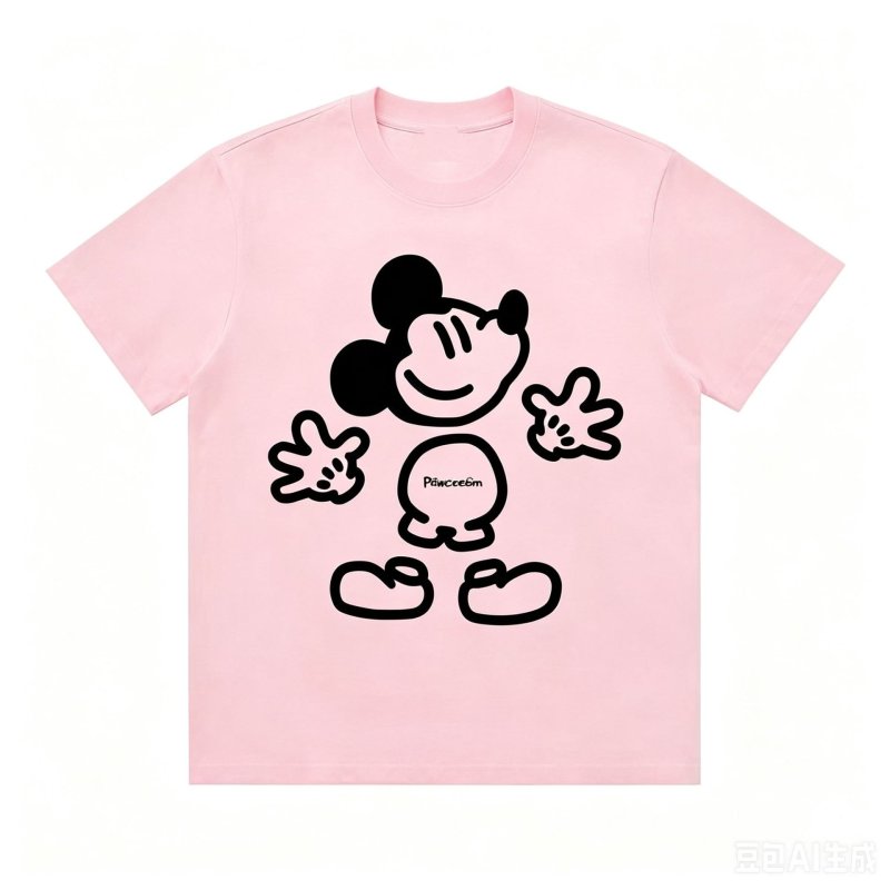 画像6: Broken Mickey Mouse Print Round-Neck T-Shirt　ユニセックス 男女兼用 ブロークンミッキーマウスプリントラウンドネックTシャツ (6)