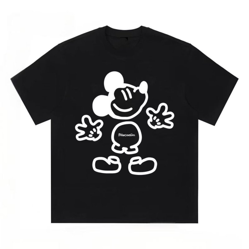 画像4: Broken Mickey Mouse Print Round-Neck T-Shirt　ユニセックス 男女兼用 ブロークンミッキーマウスプリントラウンドネックTシャツ (4)