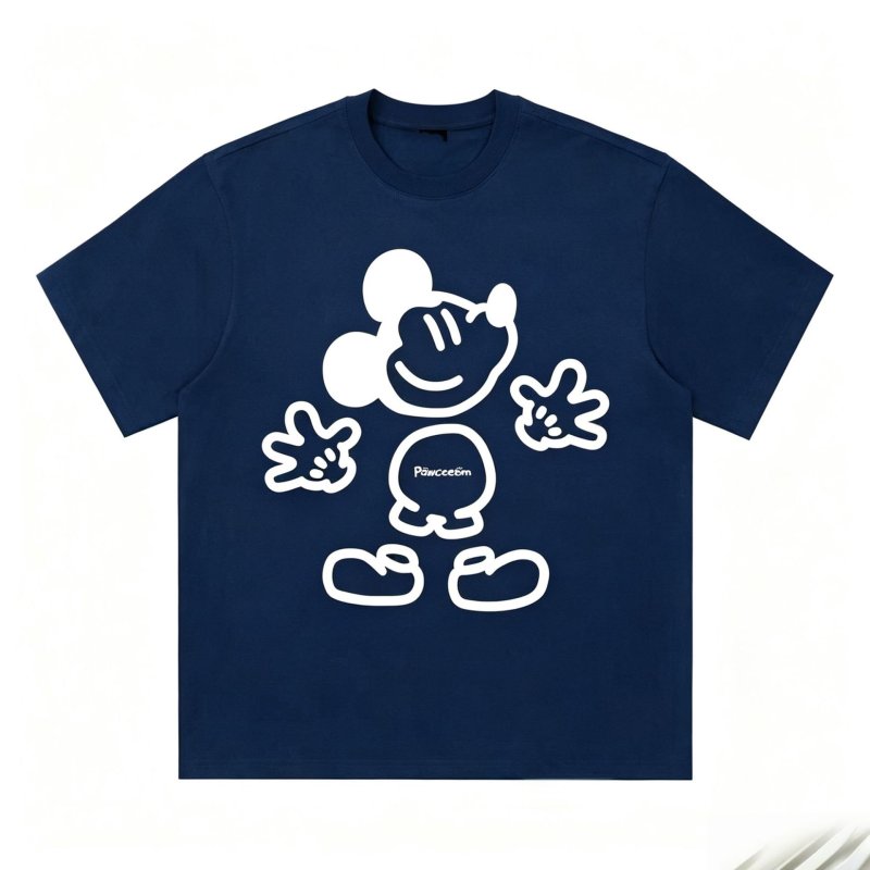 画像2: Broken Mickey Mouse Print Round-Neck T-Shirt　ユニセックス 男女兼用 ブロークンミッキーマウスプリントラウンドネックTシャツ (2)