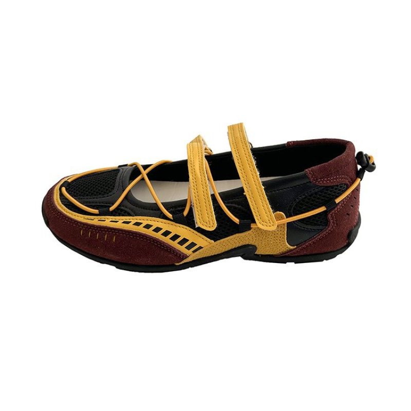 画像2: Ｗomen's Retro Velcro ballet-style wedge sneakers with a hidden wedge heel 隠しウェッジヒールプラットフォームレトロベルクロバレーシューズスニーカー (2)