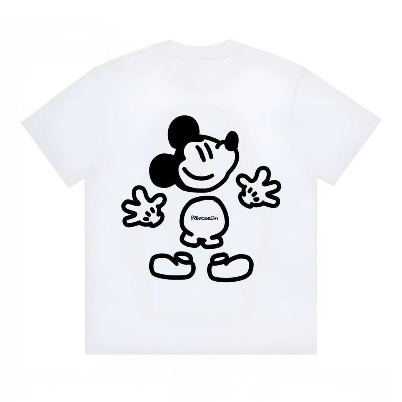 画像1: Broken Mickey Mouse Print Round-Neck T-Shirt　ユニセックス 男女兼用 ブロークンミッキーマウスプリントラウンドネックTシャツ (1)