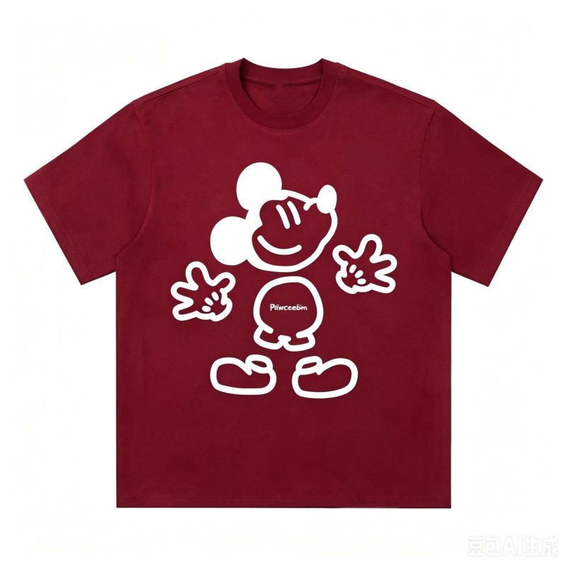 画像7: Broken Mickey Mouse Print Round-Neck T-Shirt　ユニセックス 男女兼用 ブロークンミッキーマウスプリントラウンドネックTシャツ (7)