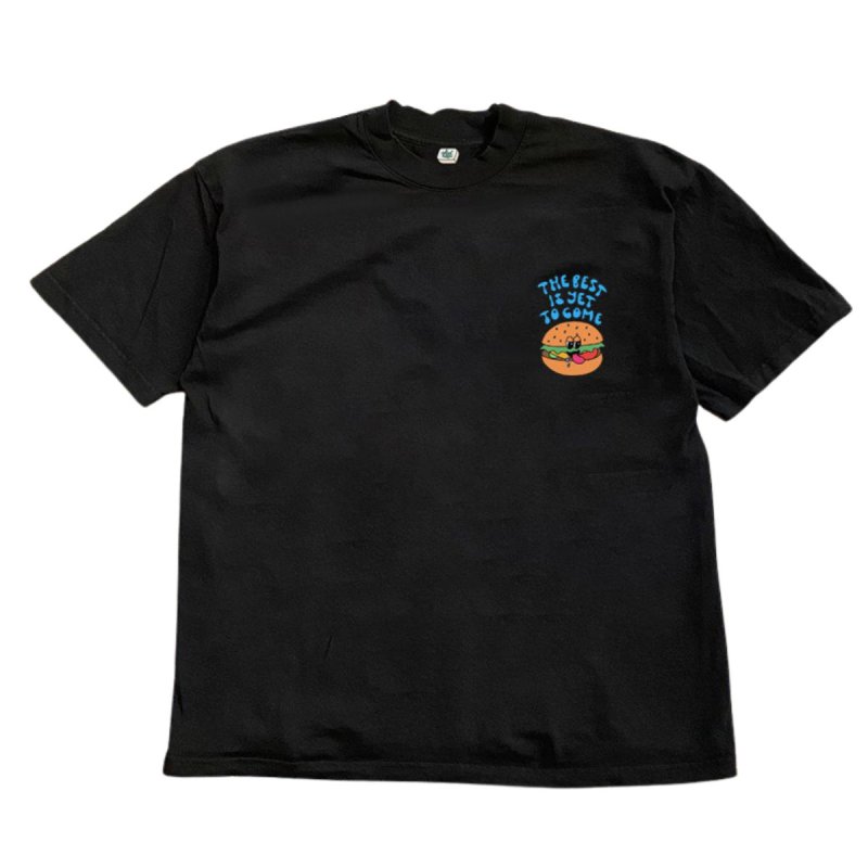 画像1: Unisex Small hamburger illustration T-shirt　男女兼用ユニセックスハンバーガーワンポイントイラストTシャツ (1)