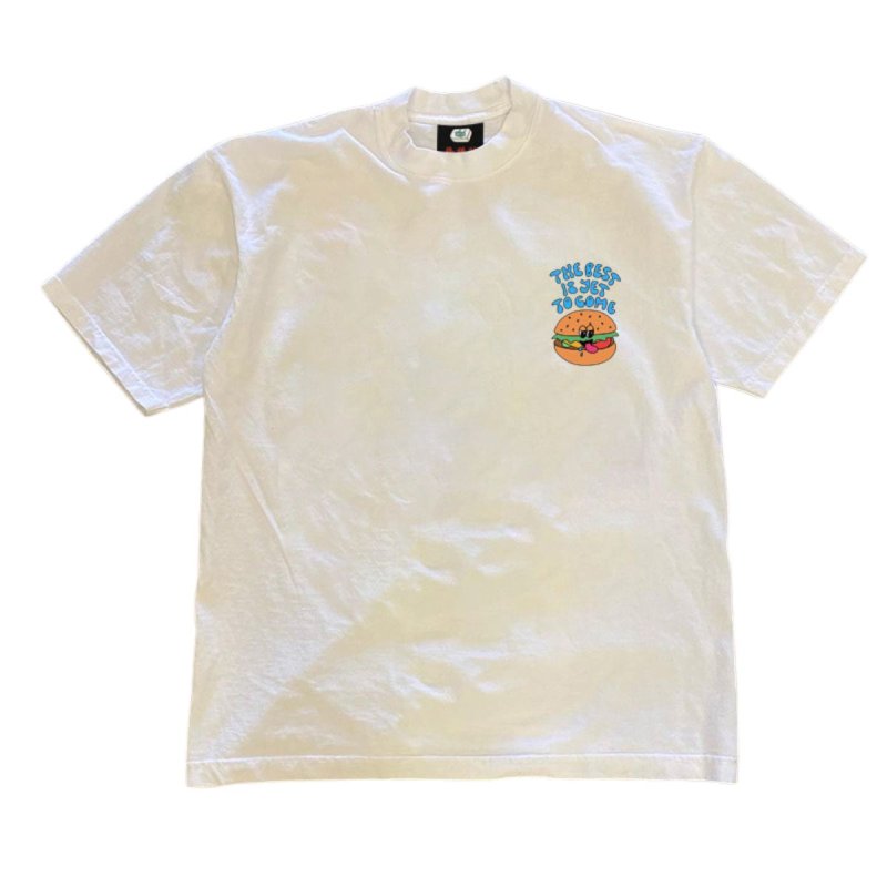 画像2: Unisex Small hamburger illustration T-shirt　男女兼用ユニセックスハンバーガーワンポイントイラストTシャツ (2)