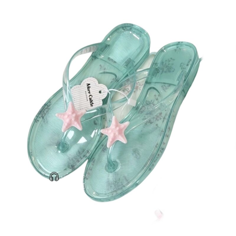 画像2: WomenStarfish Transparent-colored thong sandals  スターフィッシュヒトデ付き トング透明カラーサンダル (2)