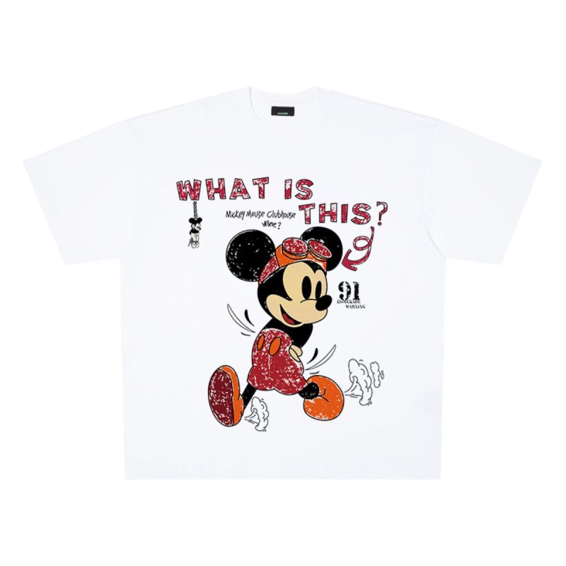 画像1: Unisex Mickey Mouse Street Style Print T-shirt　男女兼用ユニセックスミッキーマウス ストリートスタイルTシャツ (1)