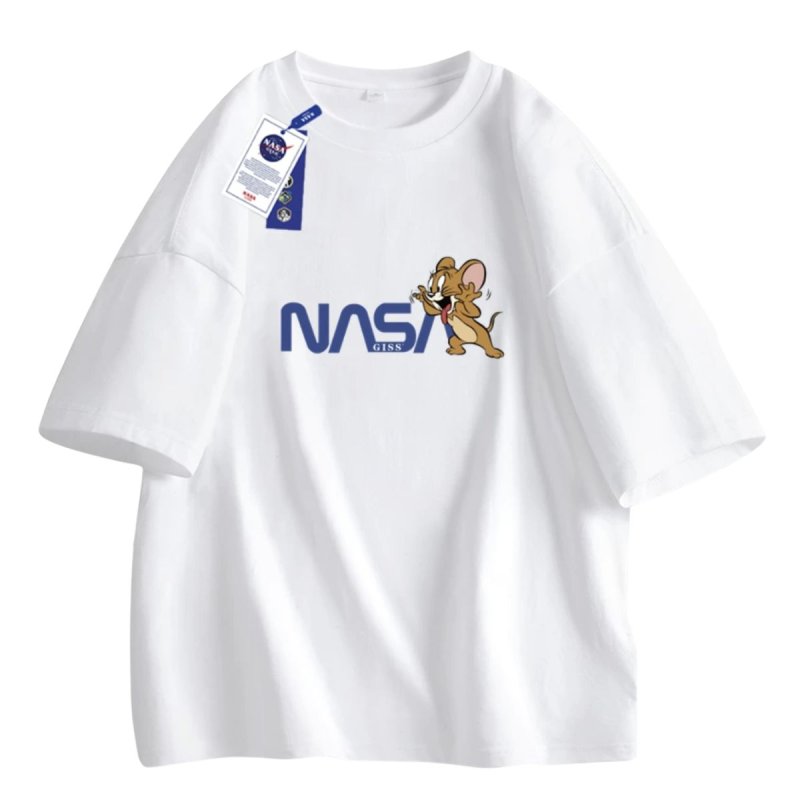 画像1: Unisex Tom and Jerry Jerry x Nasa print t-shirt　ユニセックス 男女兼用トムとジェリージェリー×ナサプリントTシャツ (1)