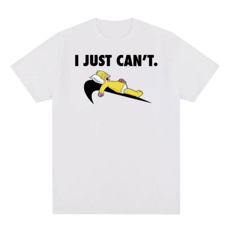 画像5: i just can't homer simpson printing t-shirts ユニセックス 男女兼用 i just can't ホーマーシンプソン プリントTシャツ (5)