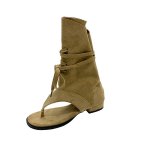画像2: Flat straps short boots Japanese Ninja tabi shoes elastic sandal boots フラットストラップショート足袋 忍者ブーツ フラット サンダルブーツ BOHOシック (2)