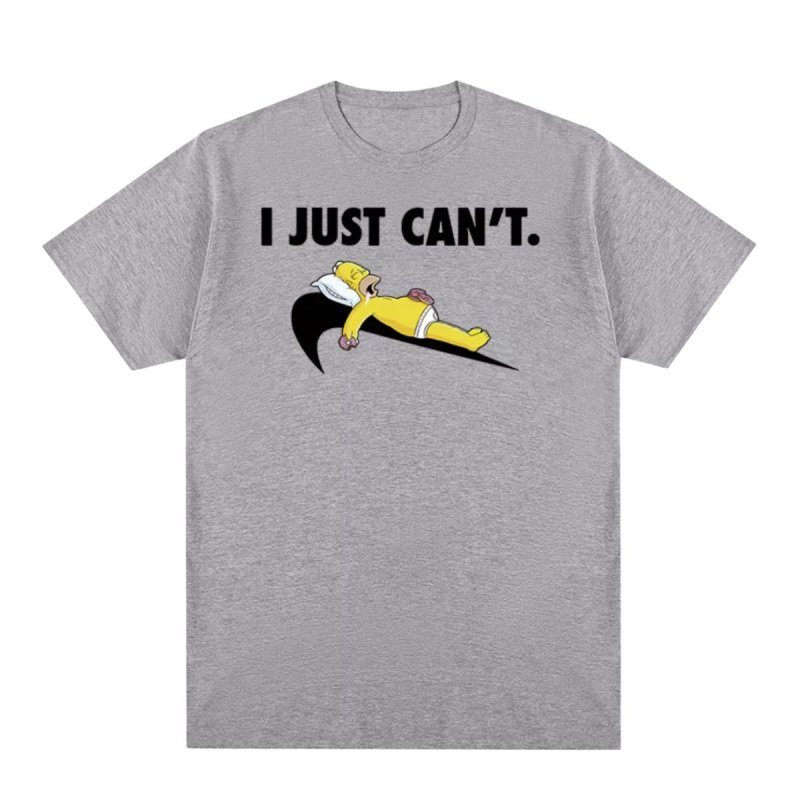 画像4: i just can't homer simpson printing t-shirts ユニセックス 男女兼用 i just can't ホーマーシンプソン プリントTシャツ (4)