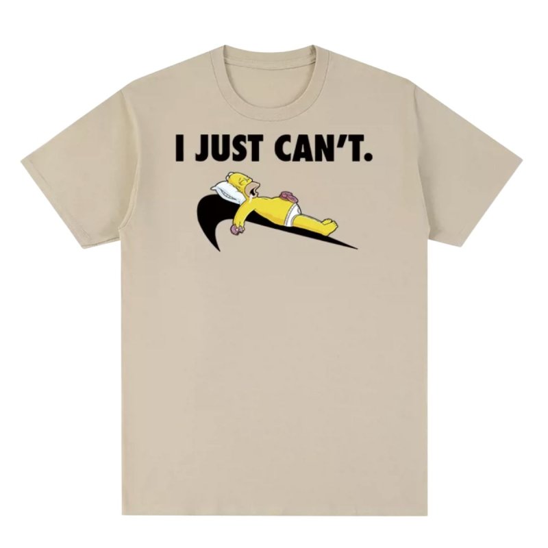 画像1: i just can't homer simpson printing t-shirts ユニセックス 男女兼用 i just can't ホーマーシンプソン プリントTシャツ (1)