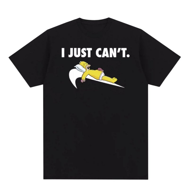 画像9: i just can't homer simpson printing t-shirts ユニセックス 男女兼用 i just can't ホーマーシンプソン プリントTシャツ (9)