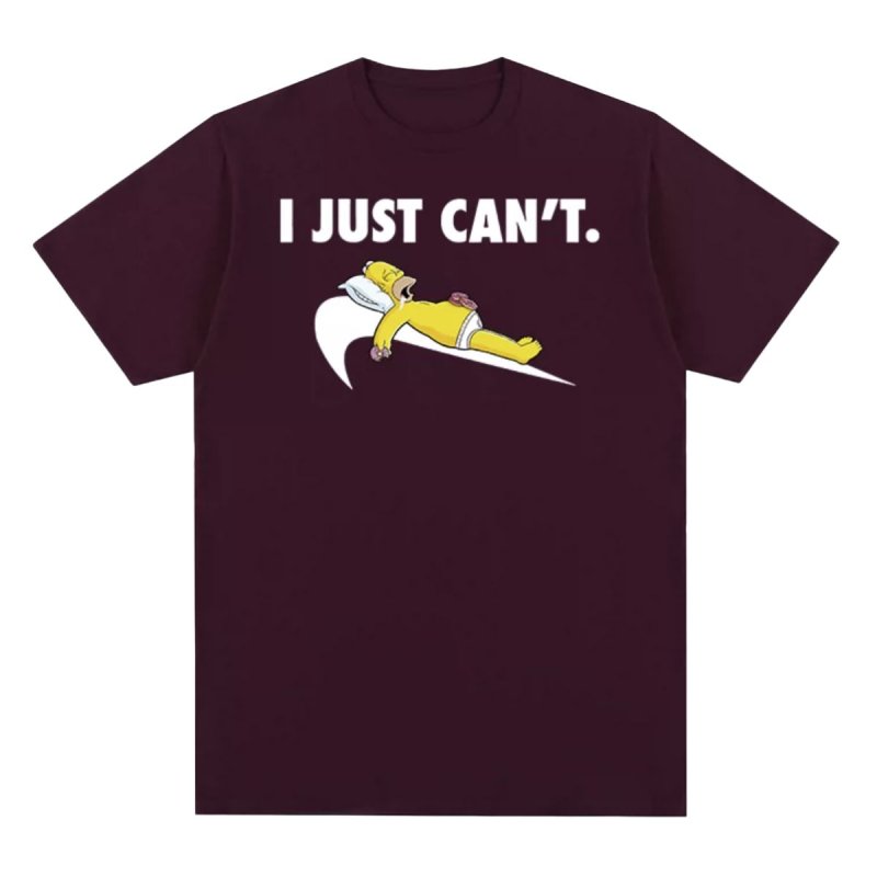 画像7: i just can't homer simpson printing t-shirts ユニセックス 男女兼用 i just can't ホーマーシンプソン プリントTシャツ (7)