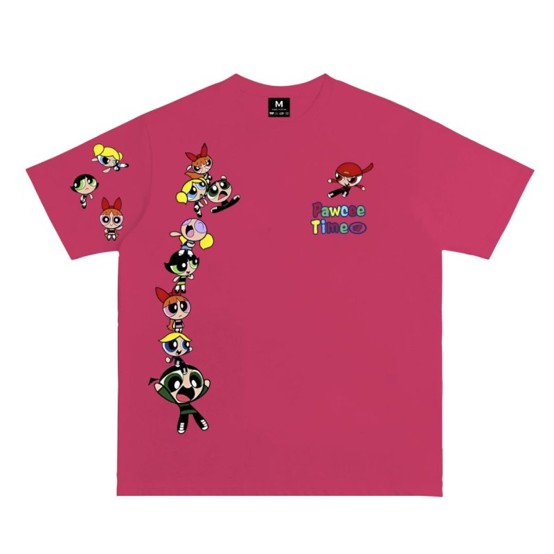 画像4: Unisex American Retro One point Pawcee Time Girls Print T-shirt アメリカンレトロ パワー ガールズ プリント 半袖ラウンドネック Tシャツ ユニセックス 男女兼用 　  (4)