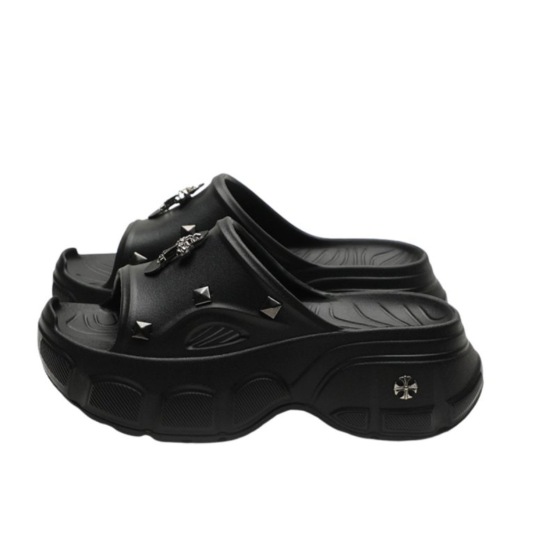 画像6: Cross metal platform sandals slippers  プラットフォーム厚底サンダルクロスメタル付きサンダル スリッパ (6)