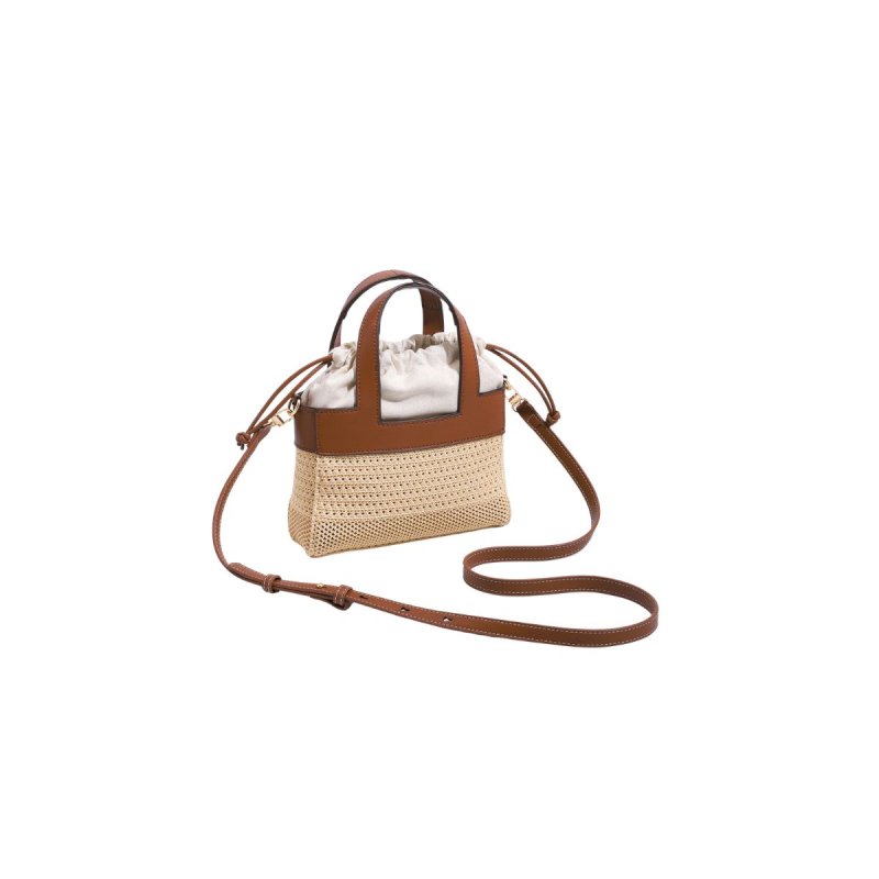 画像4: Leather handle square mini basket Tote Shoulde bag 　 レザーハンドルスクエアミニトートショルダーバッグ (4)