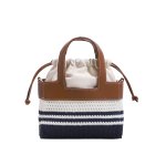 画像2: Leather handle square mini basket Tote Shoulde bag 　 レザーハンドルスクエアミニトートショルダーバッグ (2)